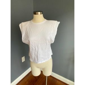 Nasty Gal white shoulder padded oversized tank top